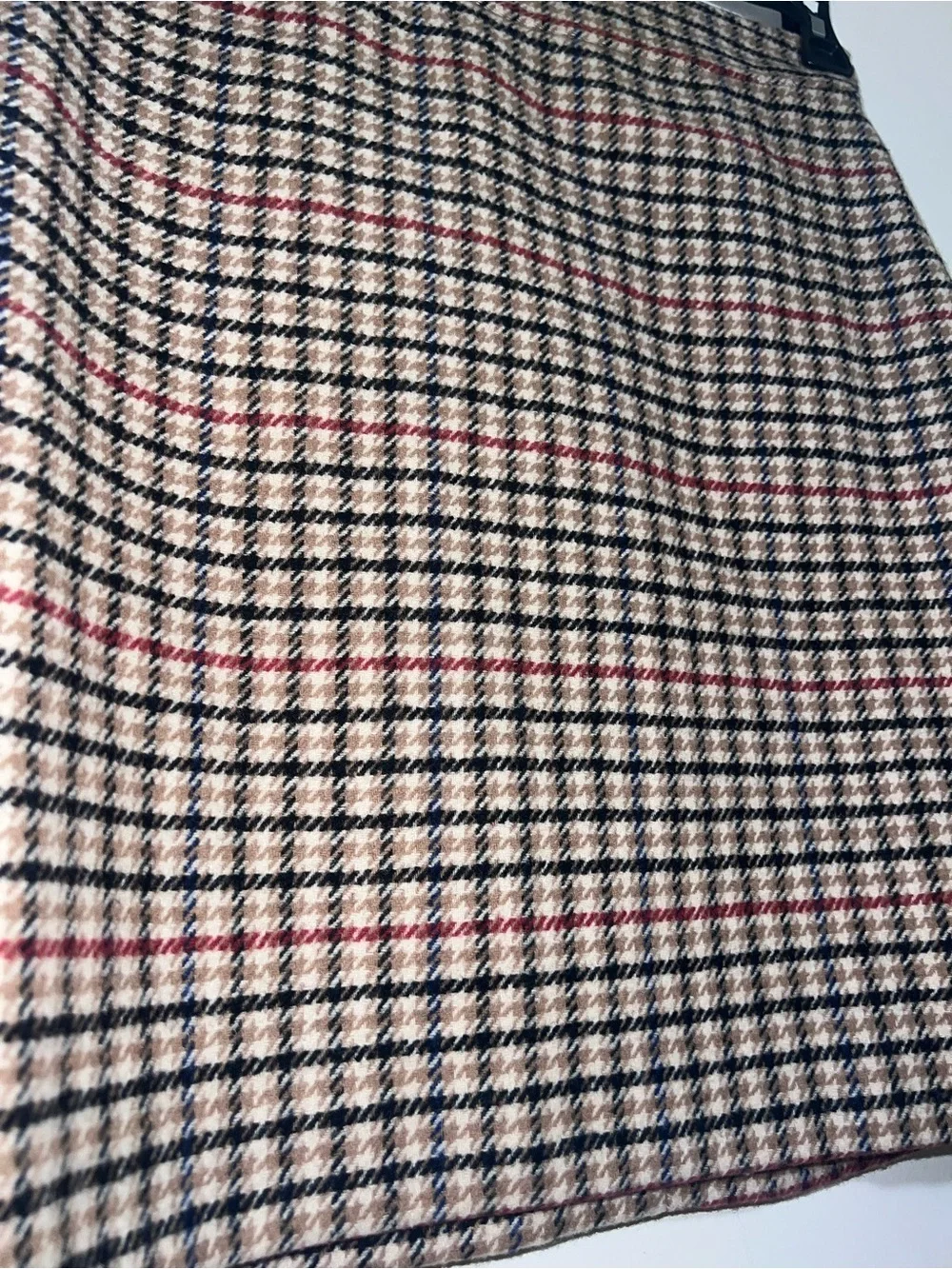 J. Crew Mini Skirt Women's Size 2 Multicolor Wool Houndstooth Plaid Back Zip